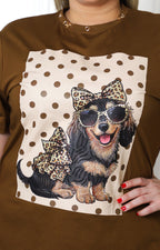 Blusa con estampado animal print y aplicaciones