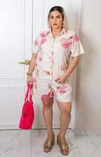 Conjunto estampado de conchas marinas