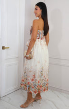 Vestido midi estampado floral