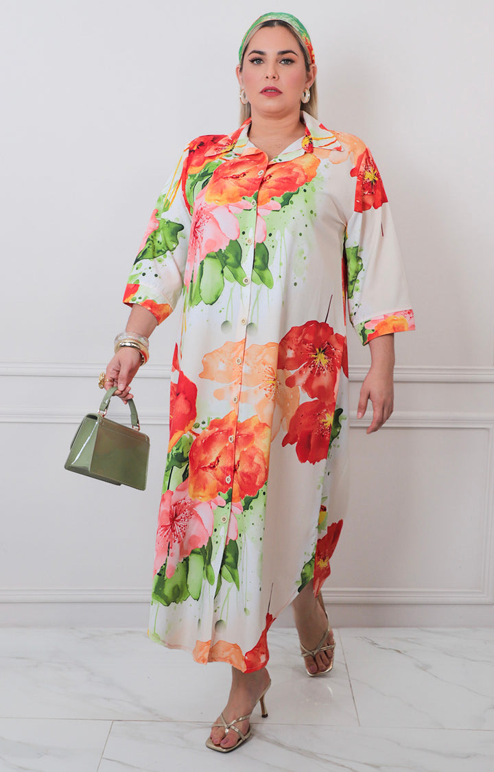 Vestido estampado con botones - VESTIDO LARGO CURVY Boutiquemirel 