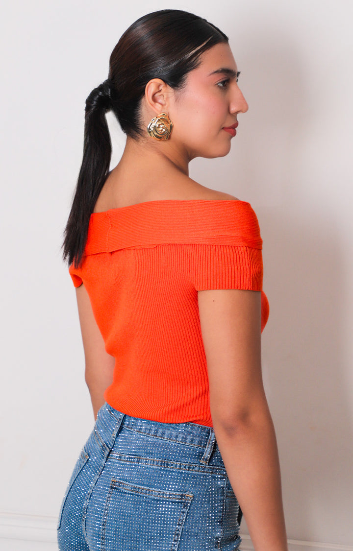 Blusa naranja straplees - BLUSAS REGULAR Boutiquemirel 