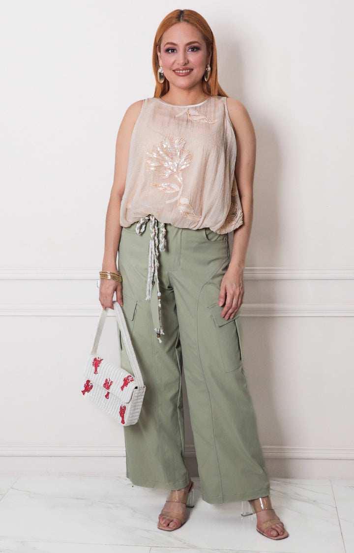 Blusa beige con aplicaciones - BLUSAS REGULAR Boutiquemirel 