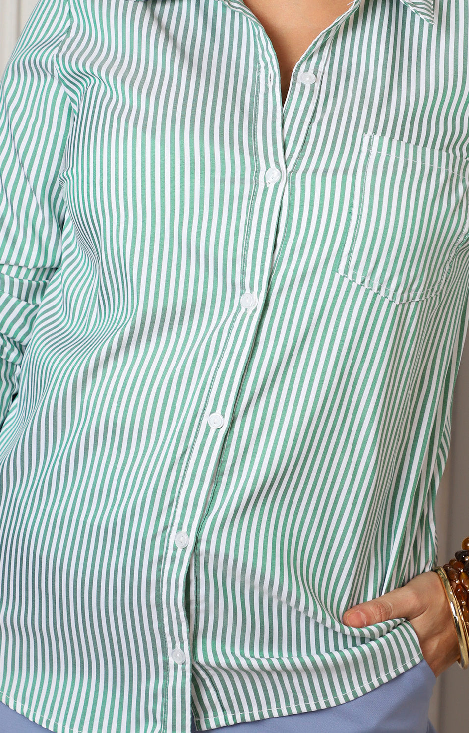 Blusa camisera estampada a rayas