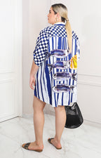 Vestido camisero fish print