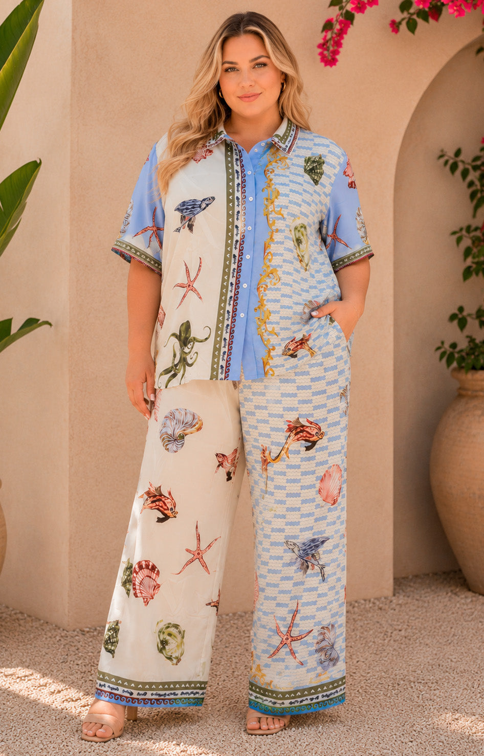 Conjunto estampado de mar - CONJUNTO CURVY Boutiquemirel 