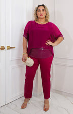 Blusa de seda de manga corta