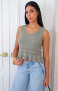 Blusa verde tejida