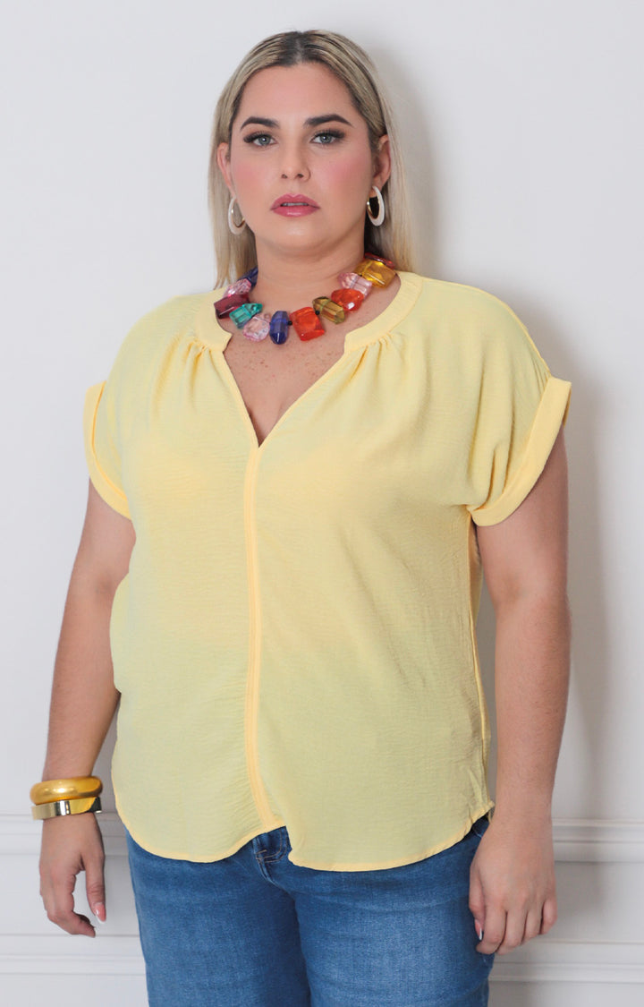 Blusa lisa con manga - BLUSAS CURVY Boutiquemirel 