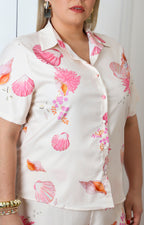 Conjunto estampado de conchas marinas
