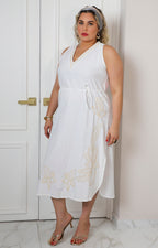 Vestido con bordado floral