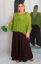 Blusa de seda con brillos