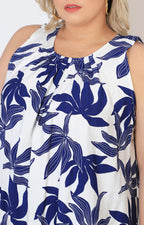 Vestido azul estampado