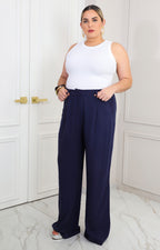 Pantalón azul marino recto