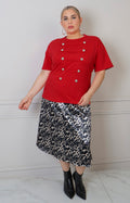Falda midi curvy de estampado animal print de la marca Boutiquemirel, con diseño ajustado y estilo elegante.