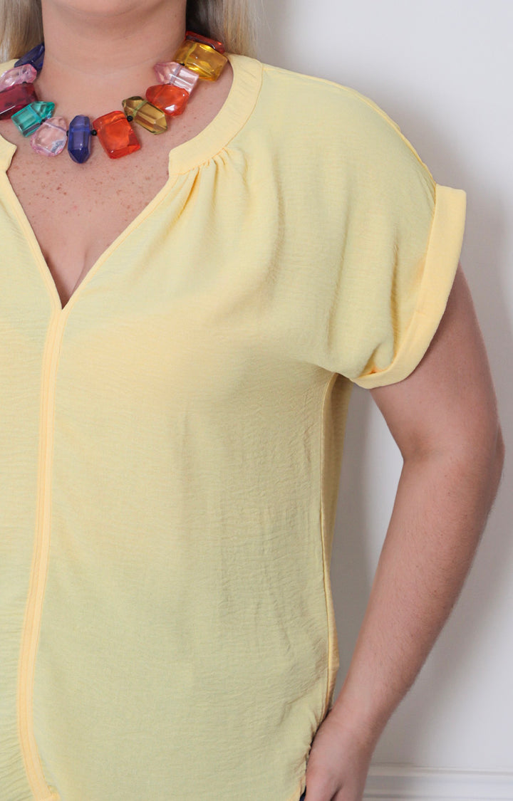 Blusa lisa con manga - BLUSAS CURVY Boutiquemirel 