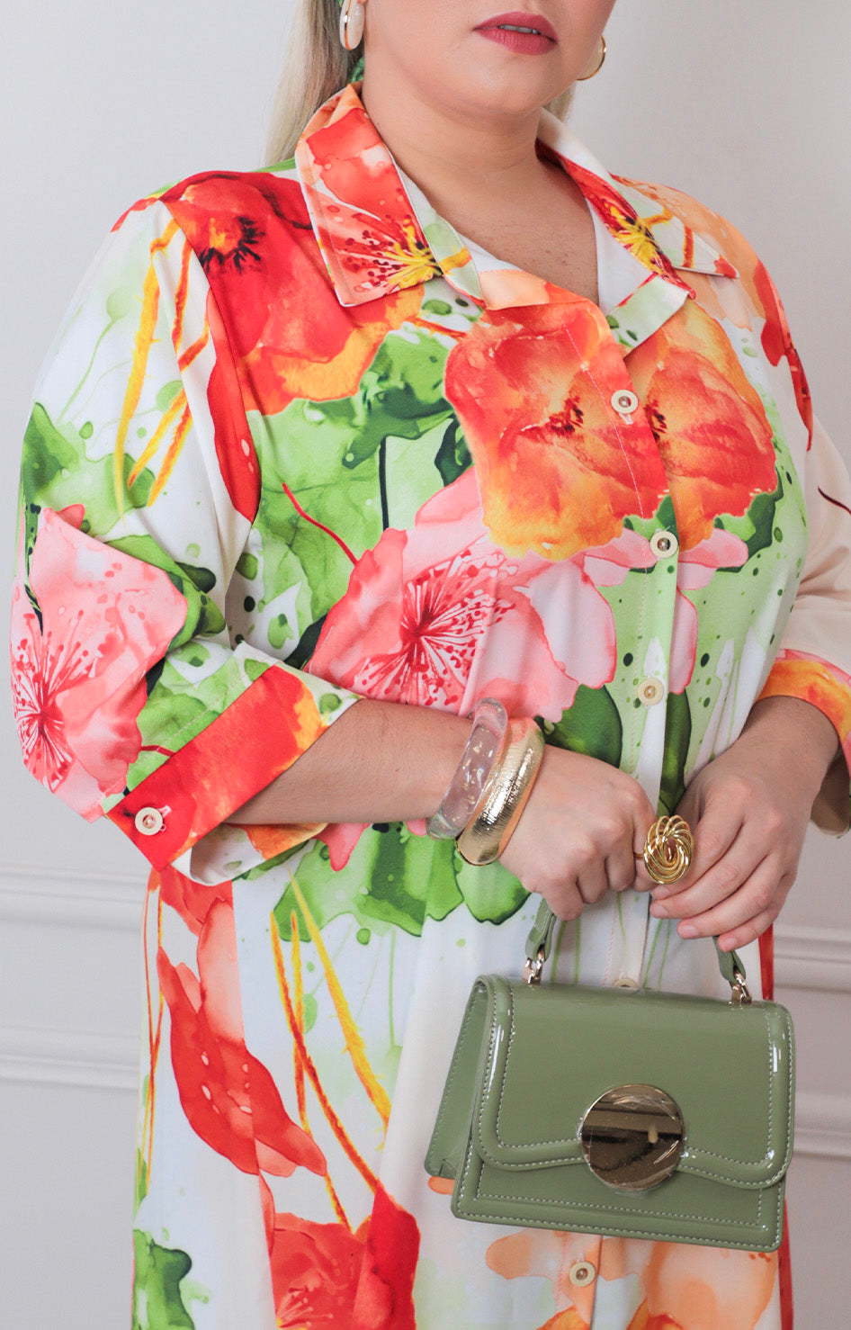 Vestido estampado con botones - VESTIDO LARGO CURVY Boutiquemirel 