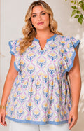 Blusa lila estampada - BLUSAS CURVY Boutiquemirel 
