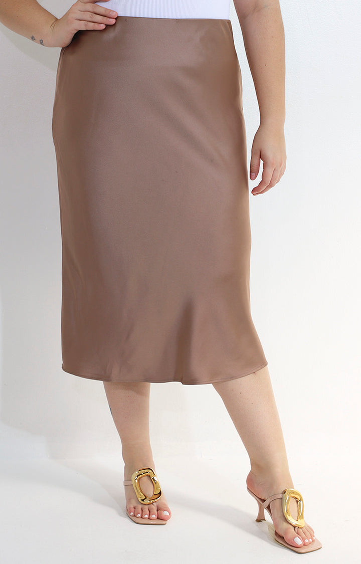 Falda cafe midi - FALDA Boutiquemirel 