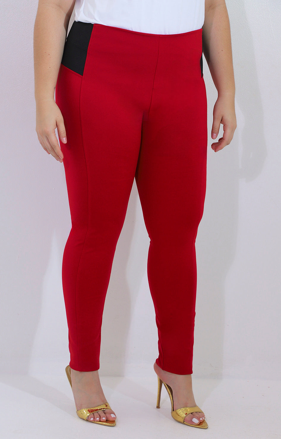 Pantalón rojo con pretina - PANTALON Boutiquemirel 
