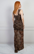 Vestido animal print con apertura