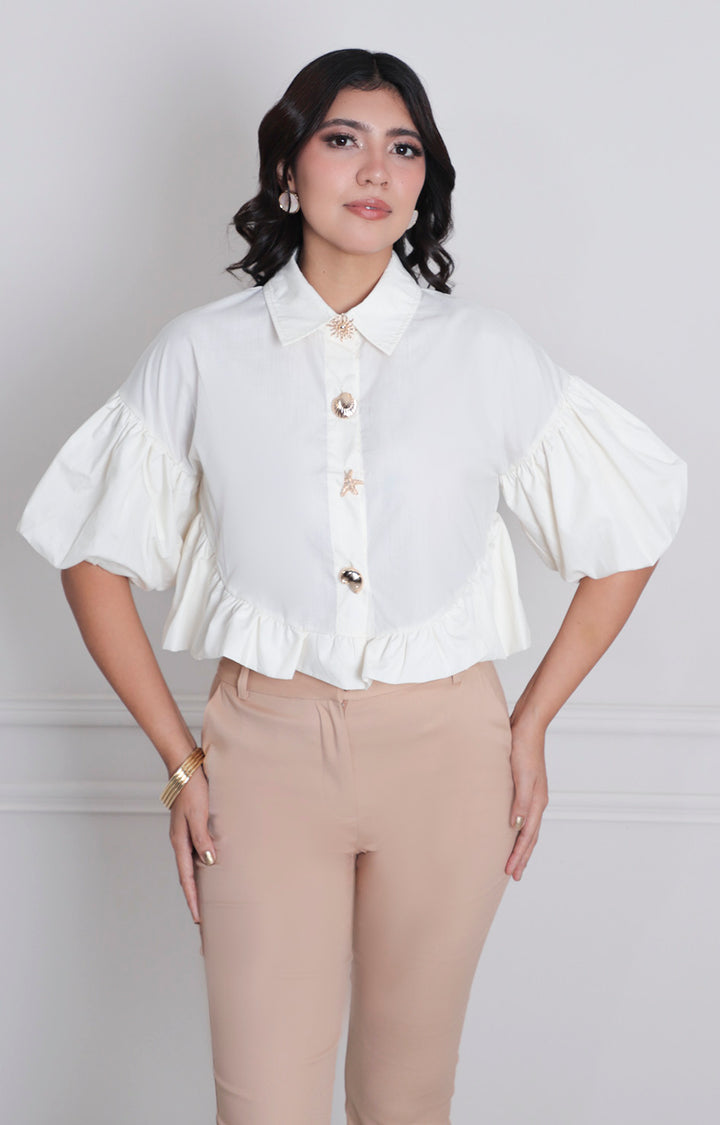 Blusa con manga globo - BLUSAS REGULAR Boutiquemirel 