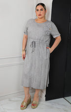 Vestido casual con flor 3D