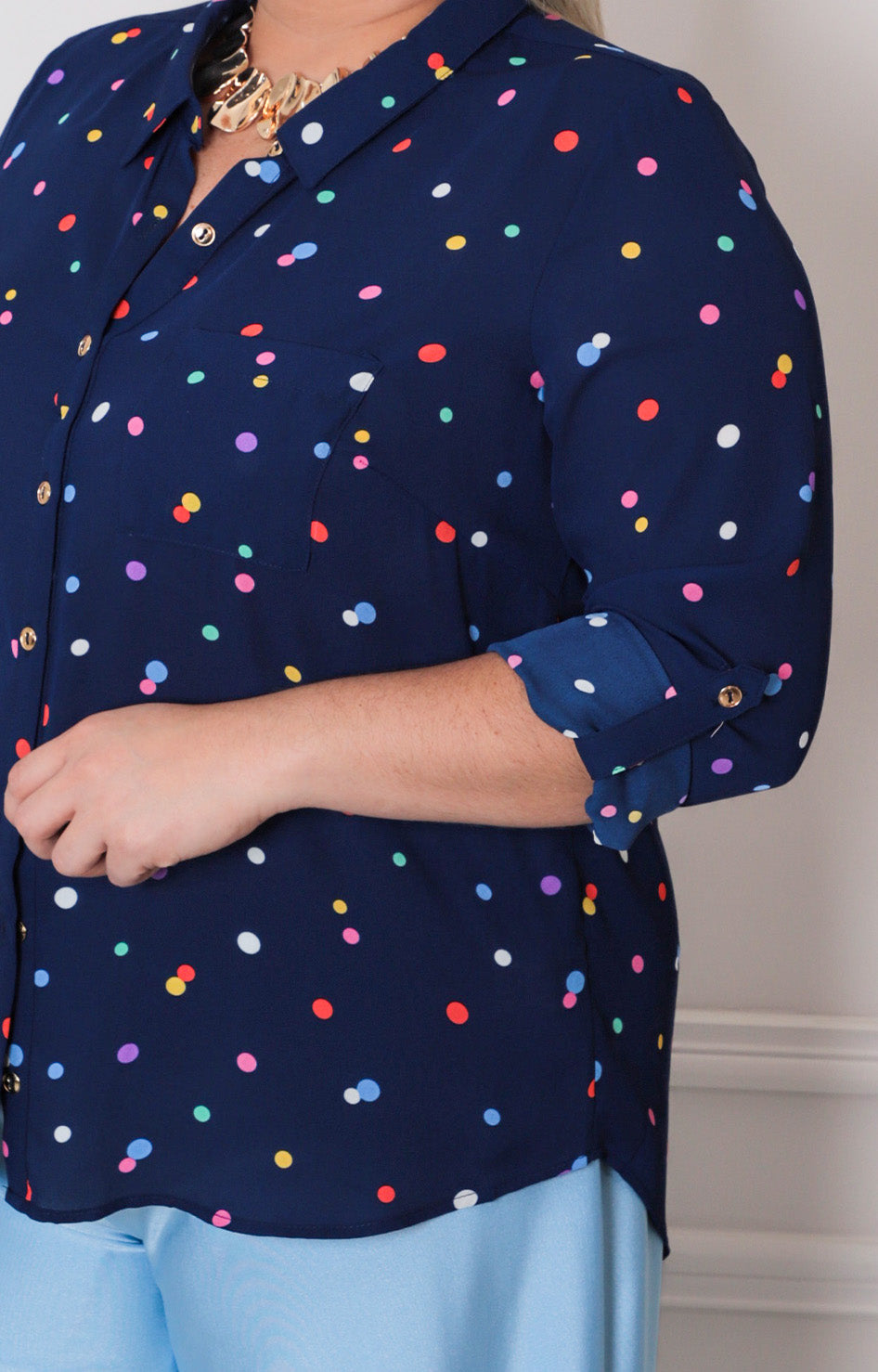 Blusa estampada con mangas - BLUSAS CURVY Boutiquemirel 