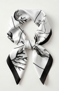 Mascada estampada en blanco y negro