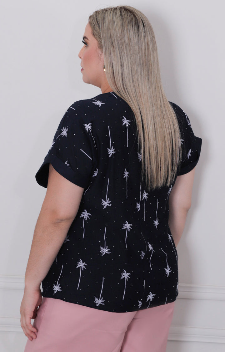 Blusa estampada con mangas - BLUSAS CURVY Boutiquemirel 