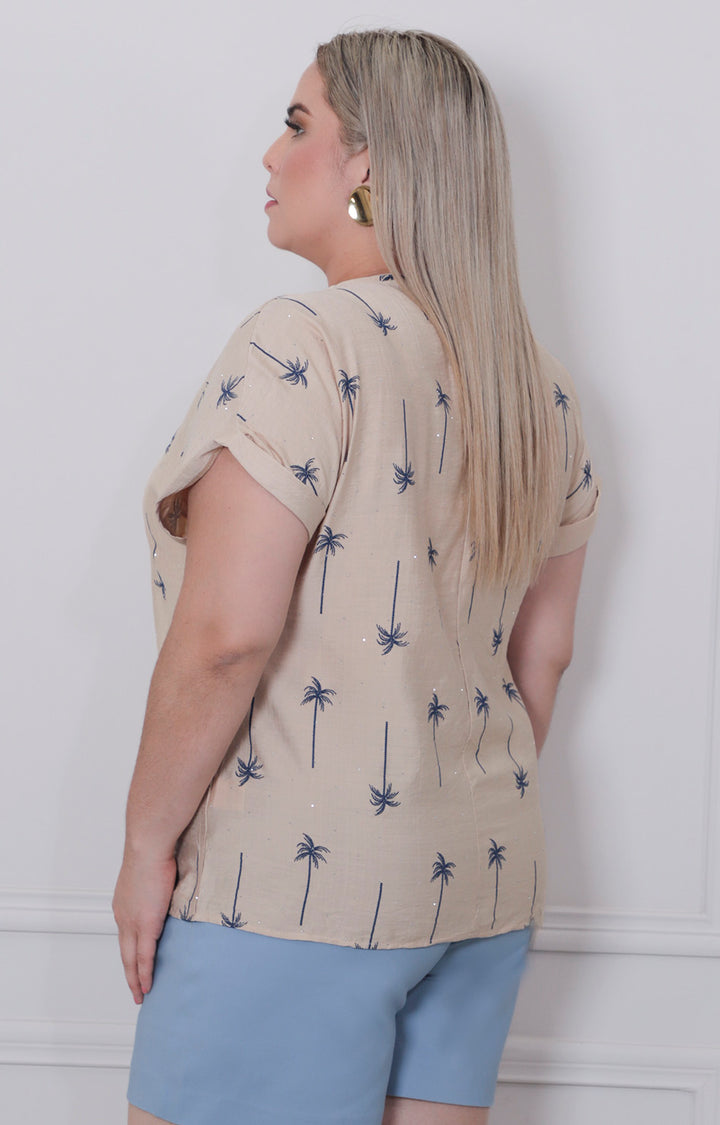 Blusa estampada con mangas - BLUSAS CURVY Boutiquemirel 