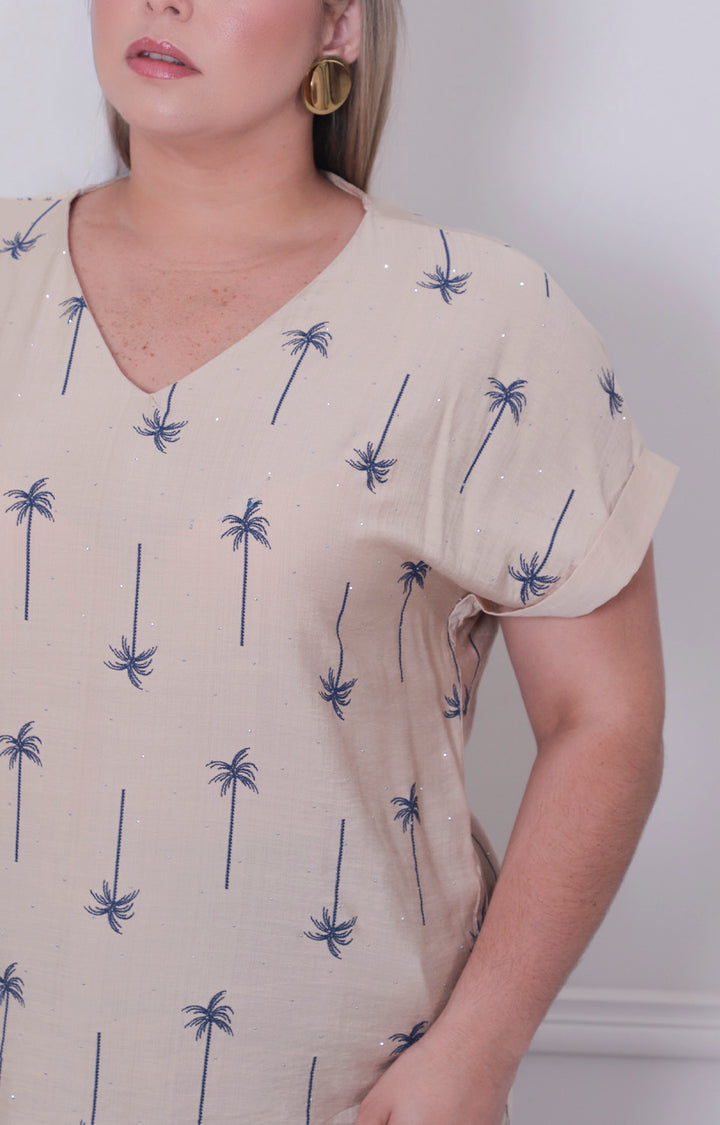 Blusa estampada con mangas - BLUSAS CURVY Boutiquemirel 