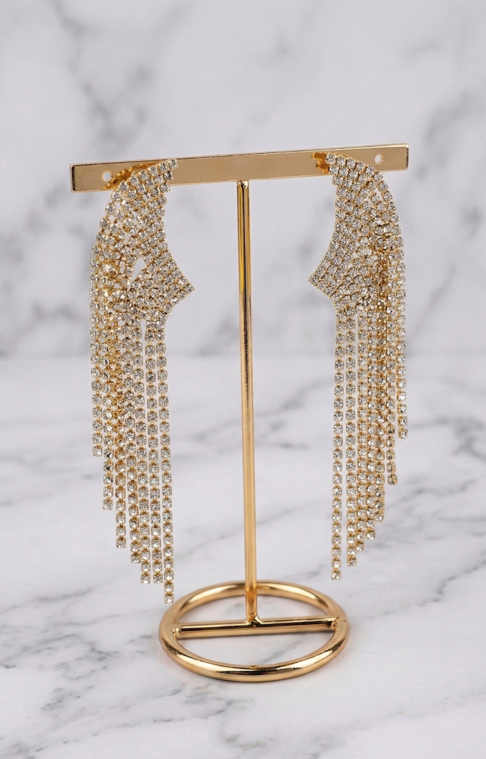 Aretes Cascada de Cristales con Dorado - ARETE Boutiquemirel 