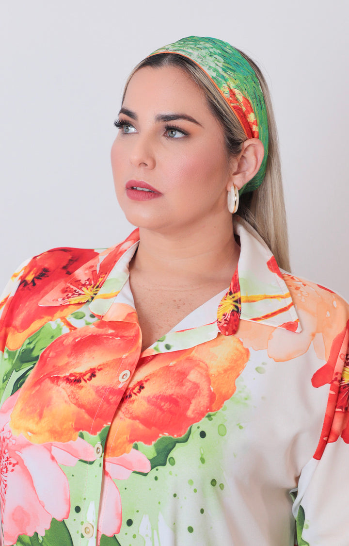 Vestido estampado con botones - VESTIDO LARGO CURVY Boutiquemirel 