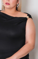 Blusa asimétrica con hebilla - BLUSAS CURVY Boutiquemirel 