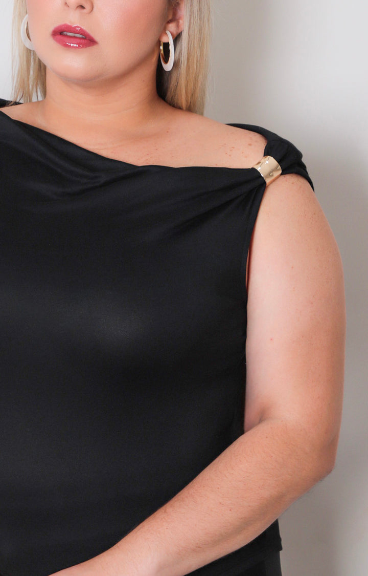 Blusa asimétrica con hebilla - BLUSAS CURVY Boutiquemirel 