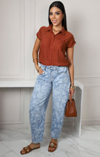 Blusa camisera café