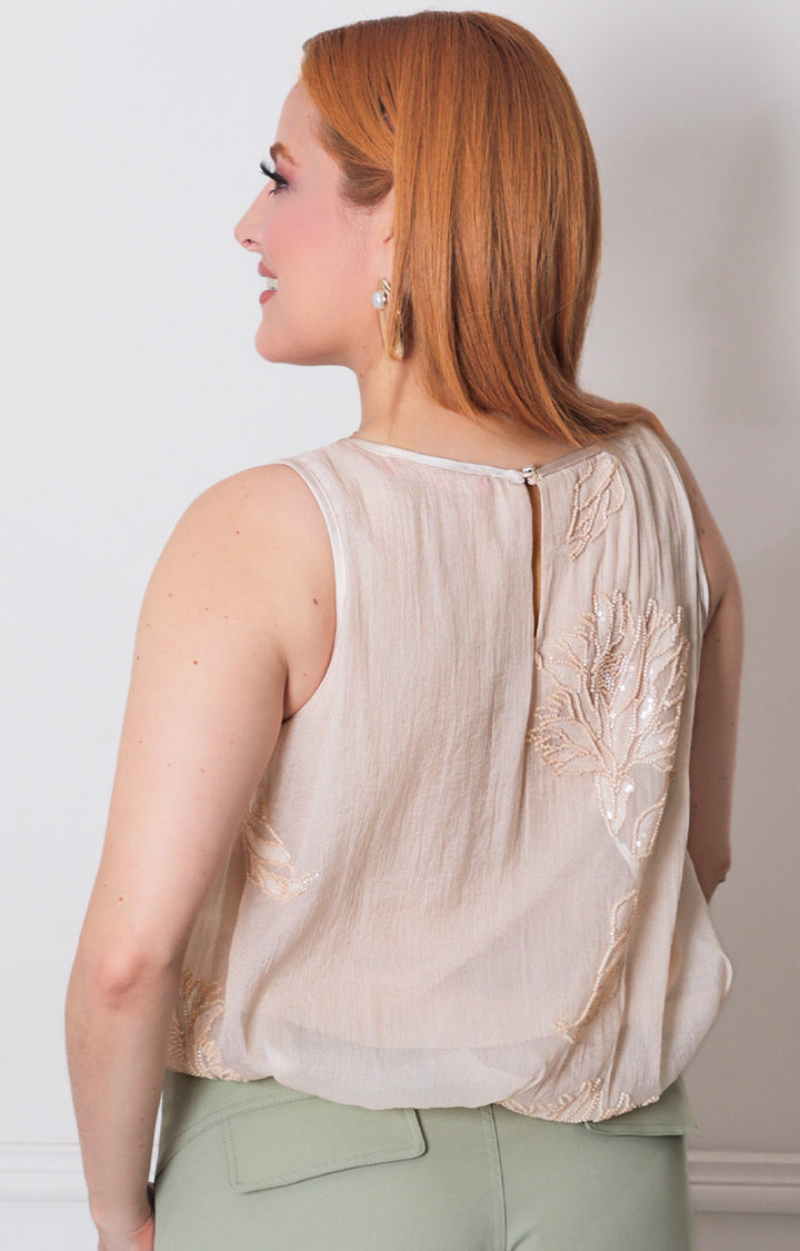 Blusa beige con aplicaciones - BLUSAS REGULAR Boutiquemirel 