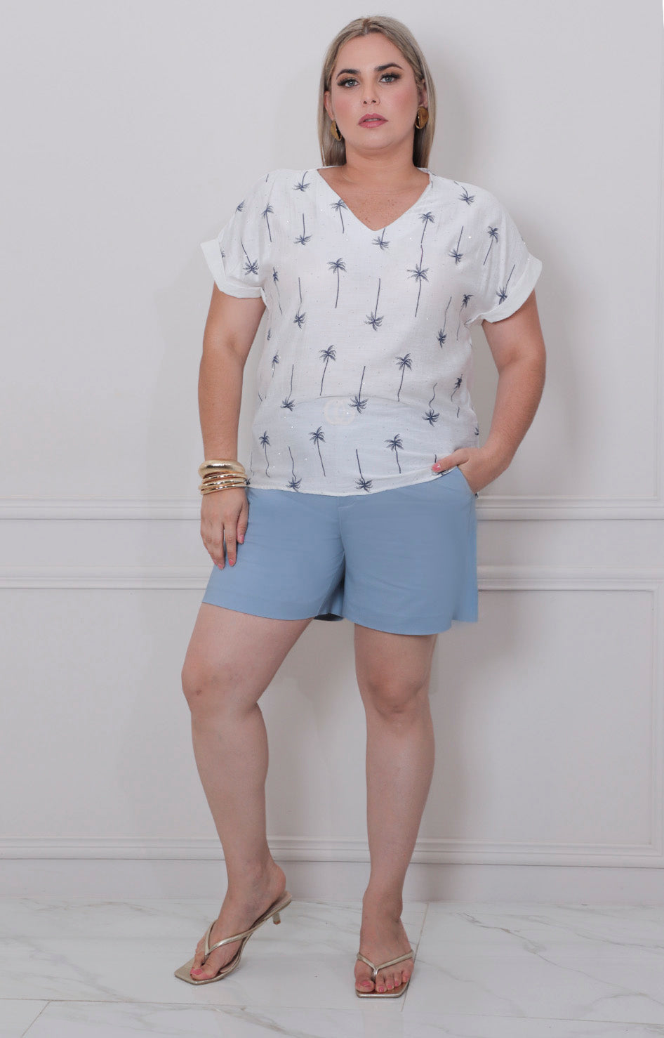 Blusa estampada con mangas - BLUSAS CURVY Boutiquemirel 