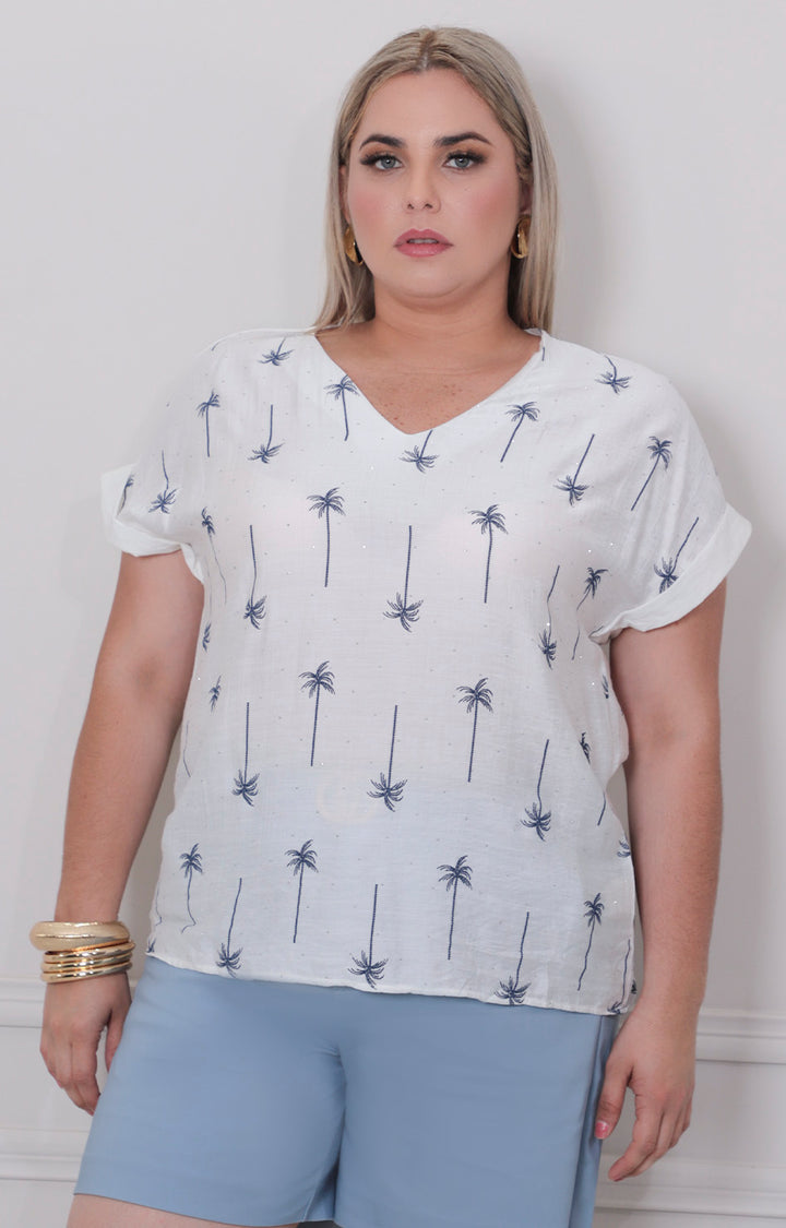 Blusa estampada con mangas - BLUSAS CURVY Boutiquemirel 