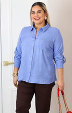 Blusa camisera con bolsillos