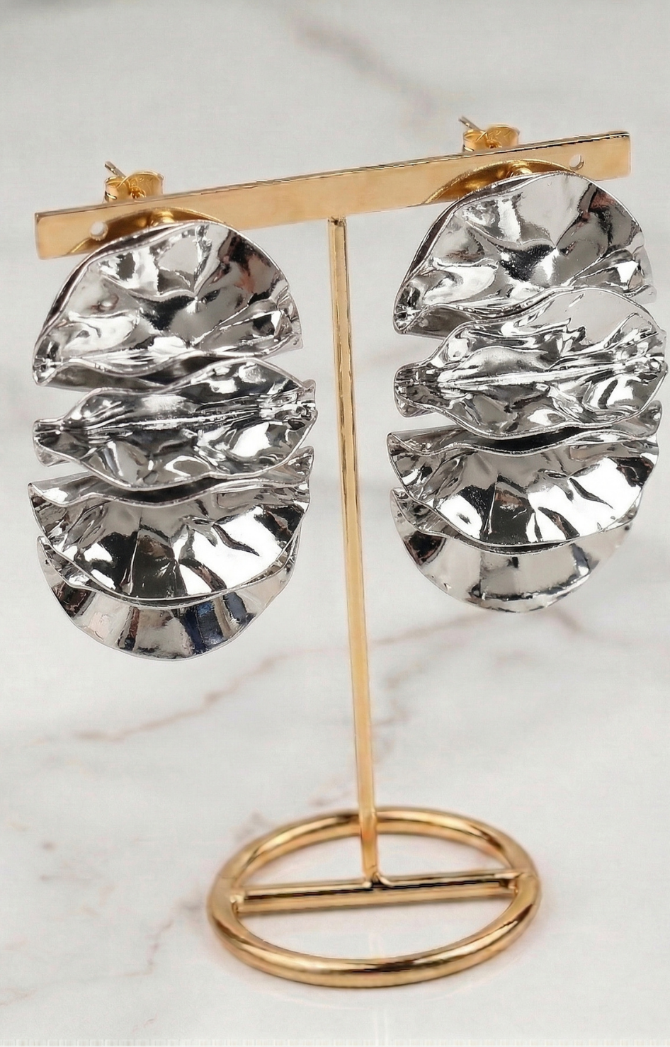Aretes Plateados Texturizados - ARETES Boutiquemirel 