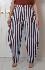 Pantalón globo a rayas