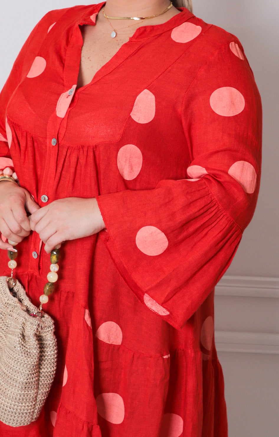 Vestido rojo estampado - VESTIDO CORTO CURVY Boutiquemirel 