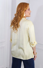 Blusa camisera satinada