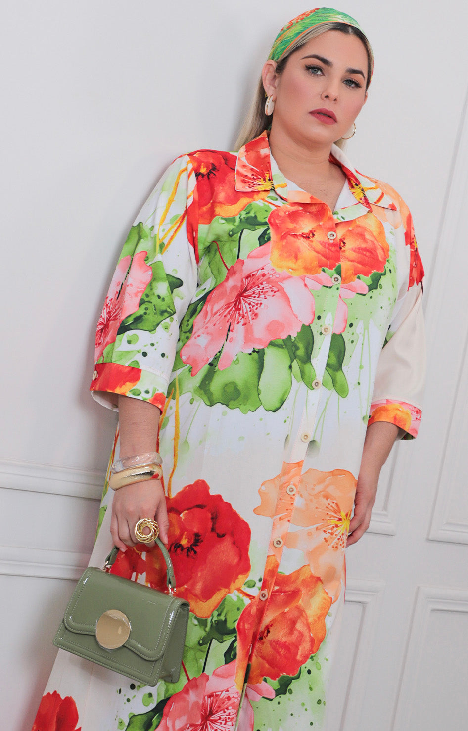 Vestido estampado con botones - VESTIDO LARGO CURVY Boutiquemirel 