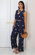 Conjunto azul polka dots