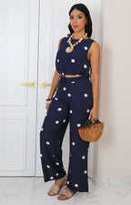 Conjunto azul polka dots