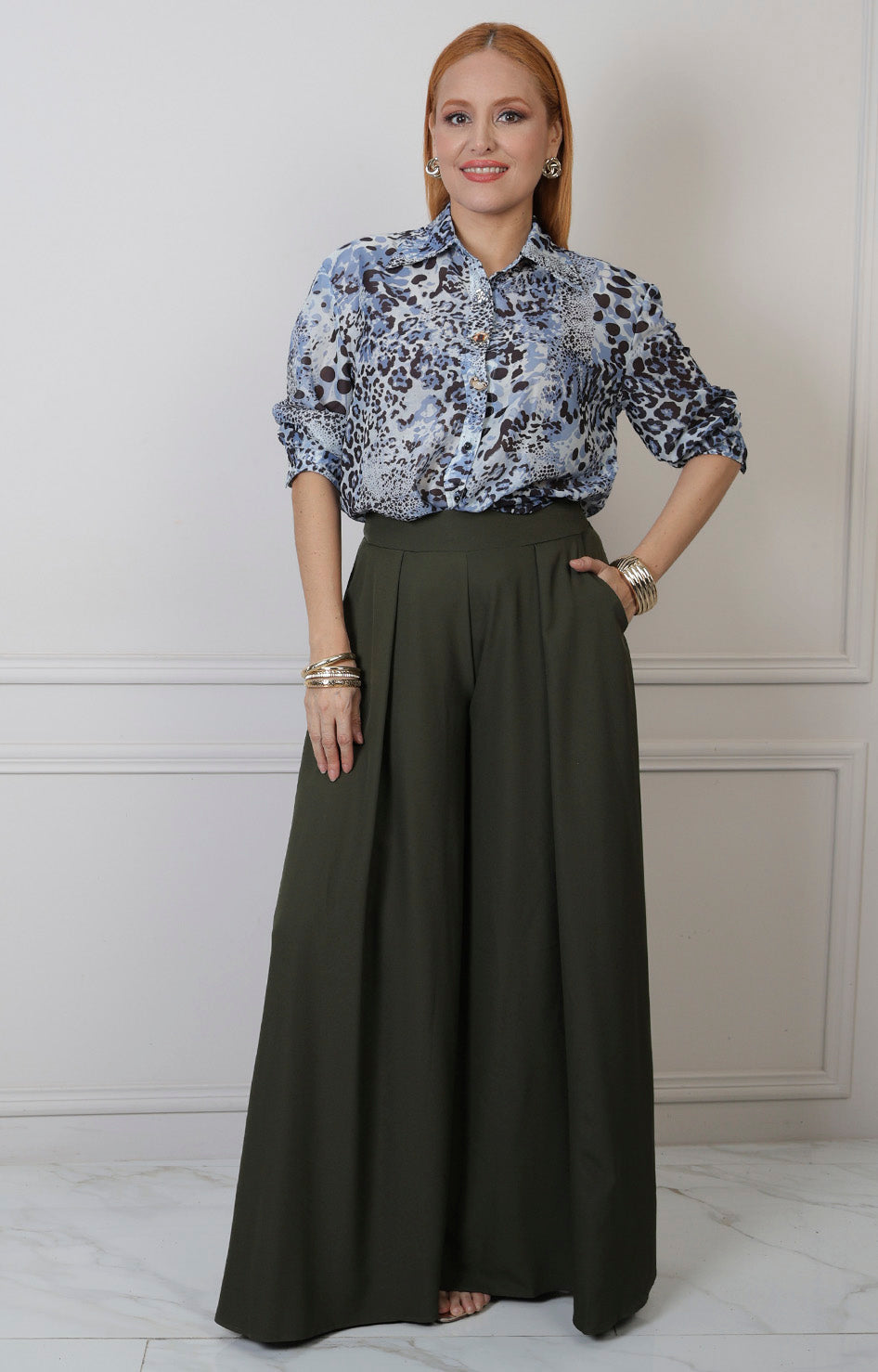 Blusa animal print con cuello de moño Boutiquemirel en corte regular
