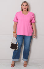 Blusa rosa texturizada - BLUSAS CURVY Boutiquemirel 