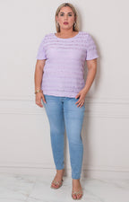 Blusa lila con textura - BLUSAS CURVY Boutiquemirel 